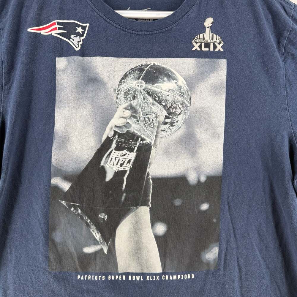 0937 XL Nike New England Patriots Super Bowl XLIX Champions T-Shirt - Picture 2 of 4